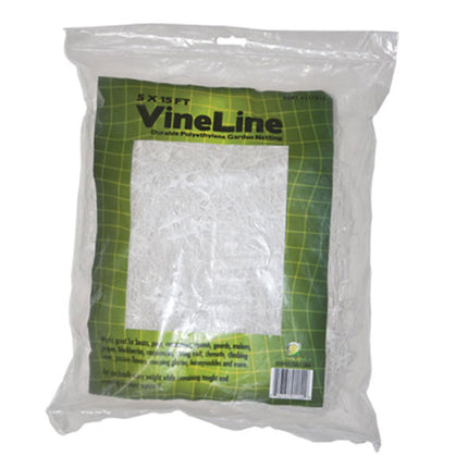 VineLine Durable Plastic Trellis Netting White 5ft x 15ft w/ 6in Squares