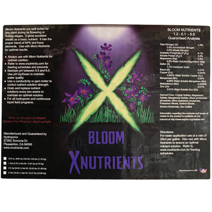 X Nutrients Bloom Nutrients 2.5 Gal