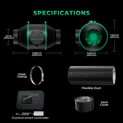 Mars Hydro iFresh 4-inch iControl kit package contents