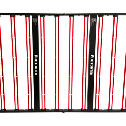 Photontek X 1000W Pro LED grow light, full view of the frame and ten bars