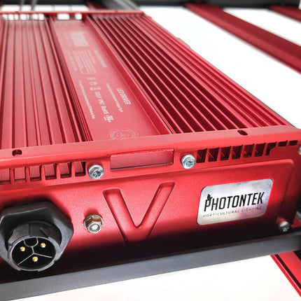 Photontek X 600W Pro 3.1 LED driver mounted on the frame, close-up