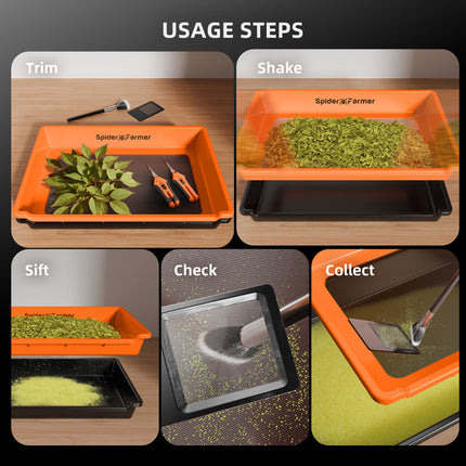 Spider Farmer trim tray at harvest
